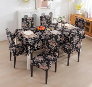 Black Brocade Chair & Table Cover