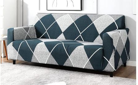 CoverHome Exclusive Stretchable Sofa Cover - Checkerplaid Blue