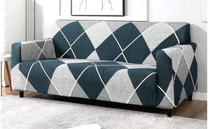 CoverHome Exclusive Stretchable Sofa Cover - Checkerplaid Blue