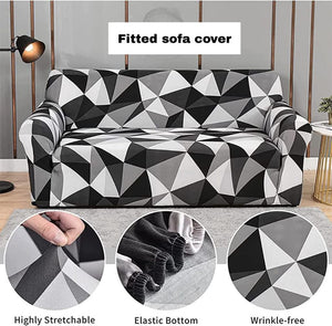 BLACK & WHITE DELIGHT ELASTIC SOFA COVER