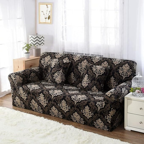 CoverHome Exclusive Stretchable Sofa Cover - Brown Brocade