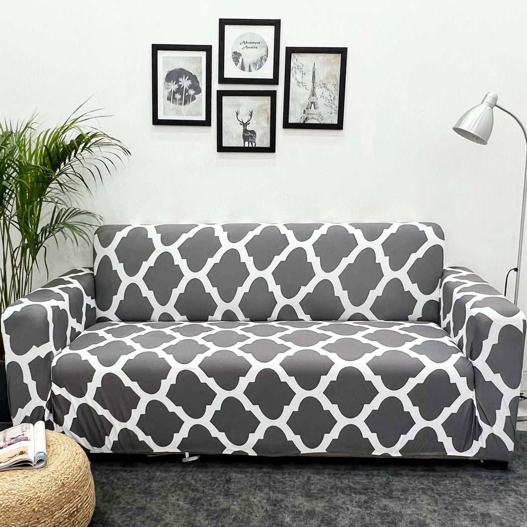 Elegant Blooms: Grey Diamond Sofa Cover for Timeless Home Decor - Fab Home Decor - Sofa Cover