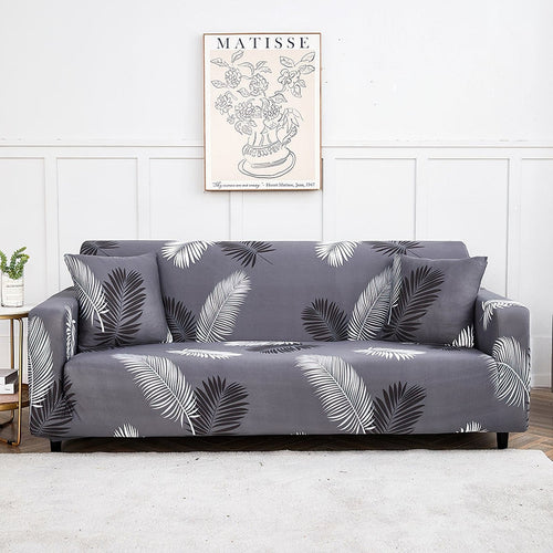 CoverHome Exclusive Stretchable Sofa Cover - Charcoal Fern