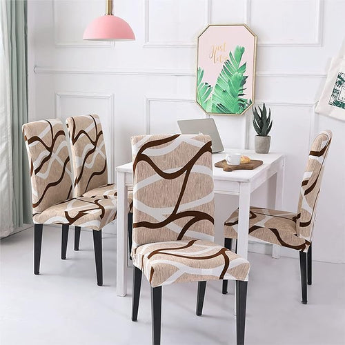 Brown & White Strips Chair Cover